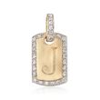 .30 ct. t.w. Diamond Single Initial ID Tag Pendant in 14kt Yellow Gold