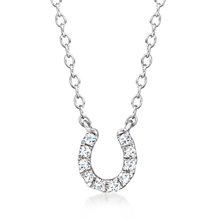 .10 ct. t.w. Diamond Horseshoe Necklace in Sterling Silver