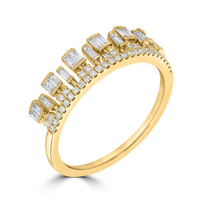 .46 ct. t.w. Diamond Jagged Crown Ring in 18kt Yellow Gold
