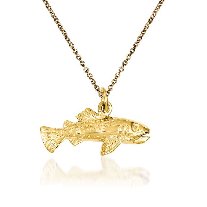 14kt Yellow Gold Fish Pendant Necklace