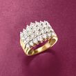 3.00 ct. t.w. Diamond Four-Row Ring in 14kt Yellow Gold