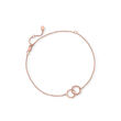 Italian 14kt Rose Gold Twisted Double-Circle Link Anklet