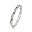 Henri Daussi .20 ct. t.w. Black and White Diamond Wedding Ring in 18kt White Gold