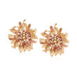 .40 ct. t.w. Diamond Flower Earrings in 14kt Two-Tone Gold