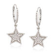 .33 ct. t.w. Diamond Star Drop Earrings in Sterling Silver