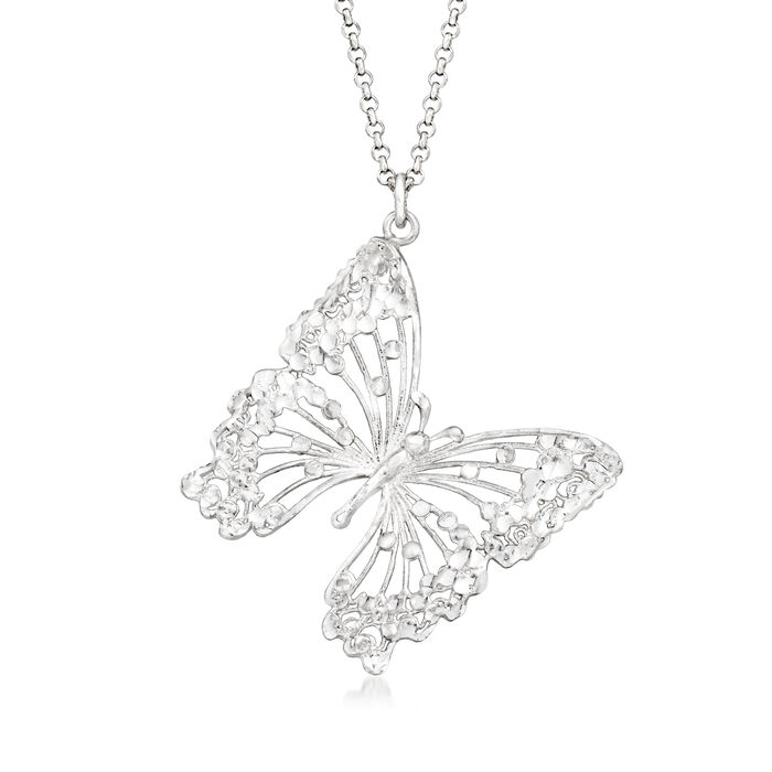Italian Sterling Silver Butterfly Necklace