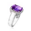 3.60 Carat Amethyst and .20 ct. t.w. White Topaz Ring in Sterling Silver