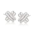 Sterling Silver Double Crisscross Earrings
