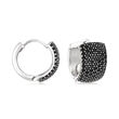 2.10 ct. t.w. Black Spinel Huggie Hoop Earrings in Sterling Silver