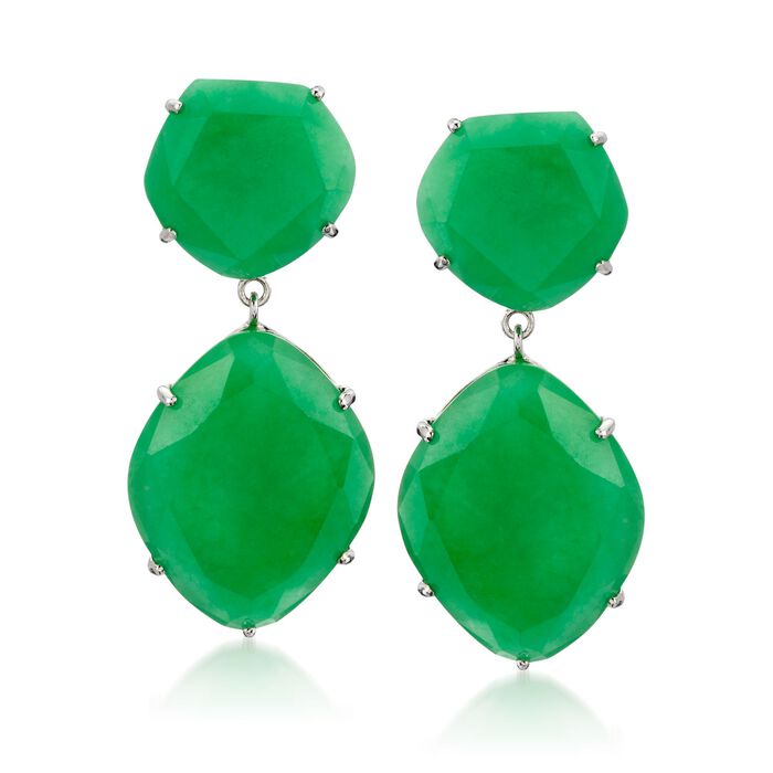 Jade Multi-Shaped Drop Earrings in Sterling Silver