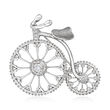 C. 2000 Vintage .35 ct. t.w. Diamond Bicycle Pin in 14kt White Gold