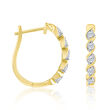 .32 ct. t.w. Diamond Twisted Hoop Earrings in 14kt Yellow Gold