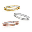 1.60 ct. t.w. CZ Jewelry Set: Three Eternity Bands in Tri-Colored Sterling Silver