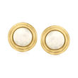 C. 1980 Vintage 11.5mm Cultured Mabe Pearl Earrings in 14kt Yellow Gold