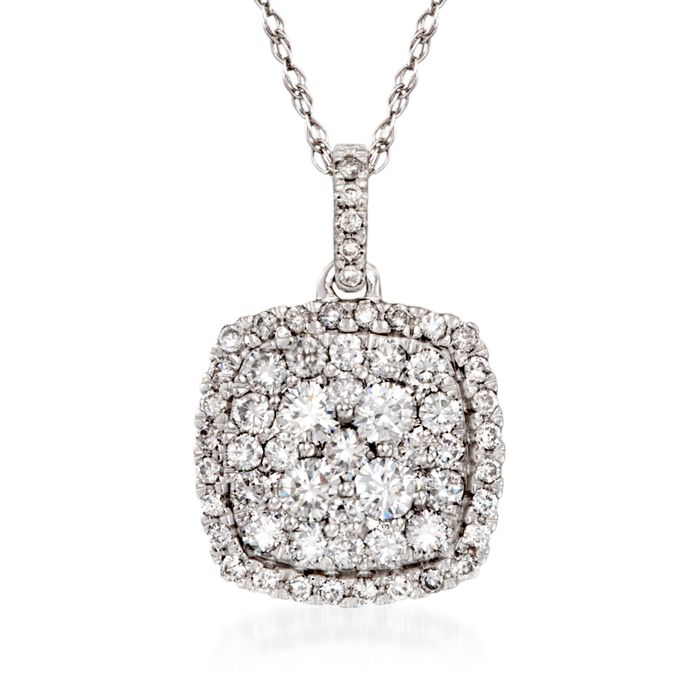 1.00 ct. t.w. Diamond Pendant Necklace in 14kt White Gold