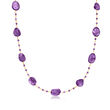99.50 ct. t.w. Amethyst Bead Station Necklace in 18kt Gold Over Sterling
