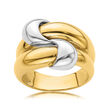 14kt Two-Tone Gold Knotted Dome Ring
