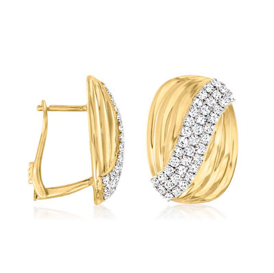 1.00 ct. t.w. Diamond Curve Earrings in 14kt Yellow Gold