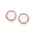 Pink Mother-Of-Pearl and .14 ct. t.w. Diamond Stud Earrings in 14kt Yellow Gold 
