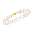 9.5-10.5mm Cultured Pearl Bracelet with 14kt Yellow Gold