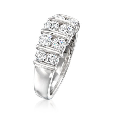 1.55 ct. t.w. Lab-Grown Diamond Two-Row Ring in 14kt White Gold