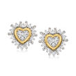 .25 ct. t.w. Diamond Heart Burst Earrings in 10kt Yellow Gold
