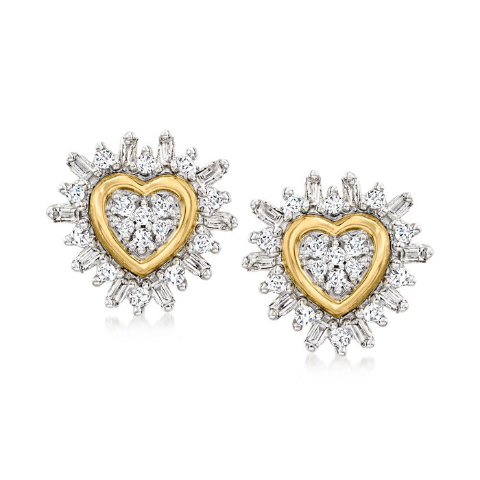 .25 ct. t.w. Diamond Heart Burst Earrings in 10kt Yellow Gold