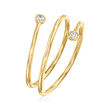 Diamond-Accented Wrap Ring in 14kt Yellow Gold