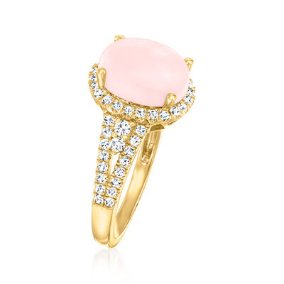 Pink Opal and .48 ct. t.w. Diamond Ring in 14kt Yellow Gold