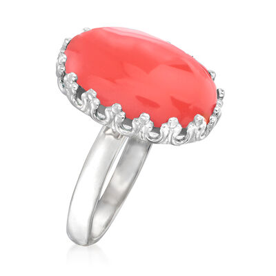 Coral Ring in Sterling Silver