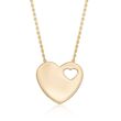 14kt Yellow Gold Heart Cutout Pendant Necklace
