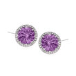 C. 1990 Vintage 10.00 ct. t.w. Amethyst and .85 ct. t.w. Diamond Earrings in 14kt White Gold