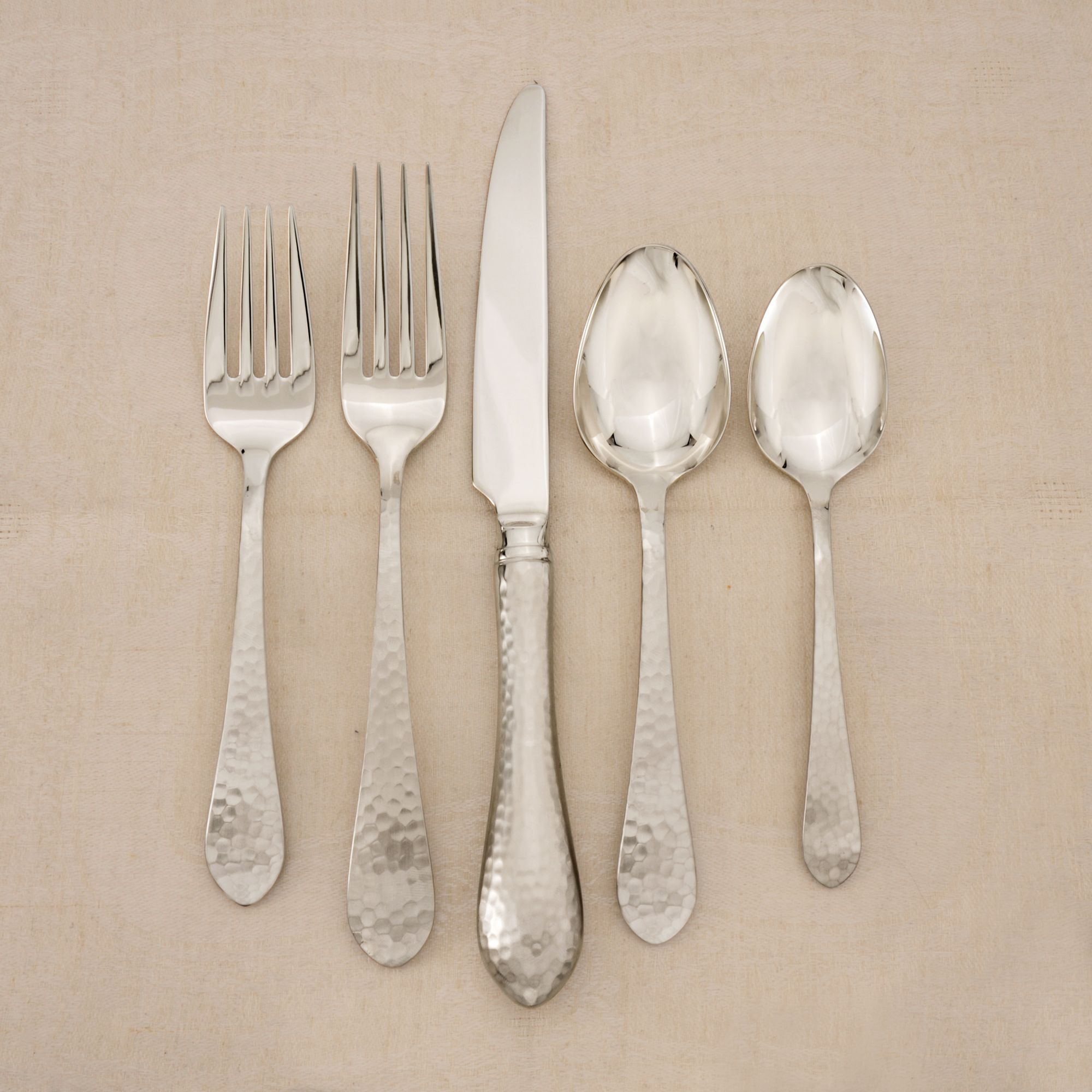 Reed & Barton HAMMERED ANTIQUE 18/8 Stainless Glossy Korea Flatware  CHOICE 