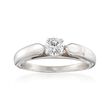C. 2000 Vintage .38 Carat Certified Diamond Solitaire Engagement Ring in 14kt White Gold