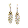 .80 ct. t.w. Diamond Oval Hoop Drop Earrings in 14kt Yellow Gold