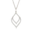 .33 ct. t.w. Diamond Double-Leaf Pendant Necklace in Sterling Silver