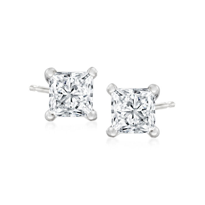 .75 ct. t.w. Princess-Cut Diamond Stud Earrings in 14kt White Gold