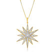 1.20 ct. t.w. Diamond Starburst Pendant Necklace in 18kt Gold Over Sterling
