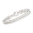 Zina Sterling Silver &quot;Ice Cube&quot; Double-Chain Bracelet