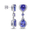 11.79 ct. t.w. Tanzanite and .98 ct. t.w. Diamond Drop Earrings in 14kt White Gold