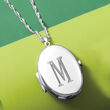 Italian Sterling Silver Personalized Oval Locket Necklace