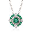 Gregg Ruth .40 ct. t.w. Emerald and .23 ct. t.w. Diamond Necklace in 18kt White Gold
