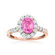 1.20 Carat Pink Sapphire Ring with .75 ct. t.w. Diamonds in 14kt Rose Gold