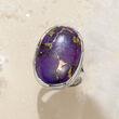 Oval Purple Turquoise Ring in Sterling Silver