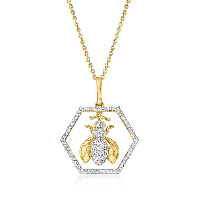 .35 ct. t.w. Bumblebee Pendant Necklace in 18kt Gold Over Sterling