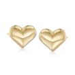14kt Yellow Gold Puffed Heart Stud Earrings