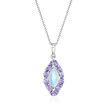 Moonstone and 1.50 ct. t.w. Tanzanite Pendant Necklace in Sterling Silver