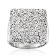 C. 1980 Vintage 3.00 ct. t.w. Diamond Square Cocktail Ring in 10kt White Gold