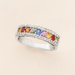 1.20 ct. t.w. Multicolored Sapphire Ring in Sterling Silver