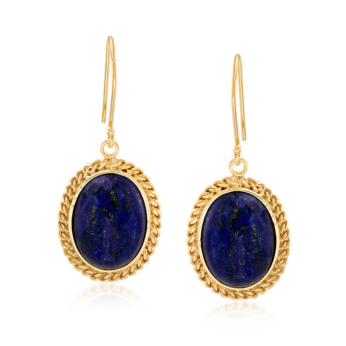 Lapis Drop Earrings in 18kt Gold Over Sterling Silver